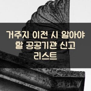거주지 이전 시 알아야 할 공공기관 신고 리스트