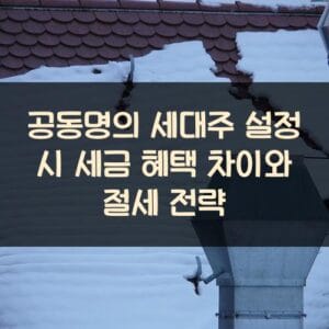 공동명의 세대주 설정 시 세금 혜택 차이와 절세 전략
