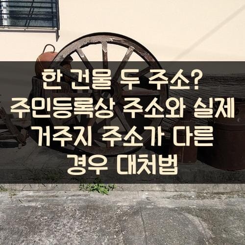 한 건물 두 주소? 주민등록상 주소와 실제 거주지 주소가 다른 경우 대처법
