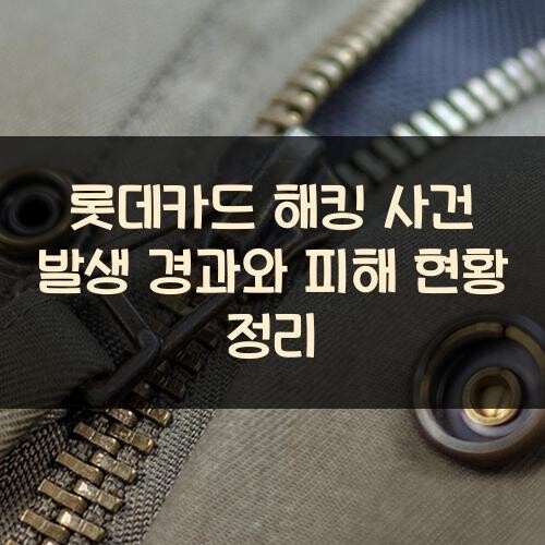 롯데카드 해킹 사건 발생 경과와 피해 현황 정리