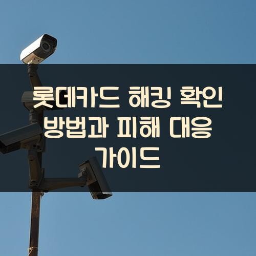 롯데카드 해킹 확인 방법과 피해 대응 가이드