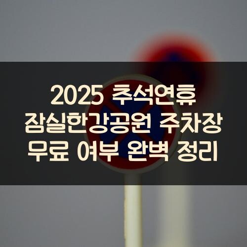 2025 추석연휴 잠실한강공원 주차장 무료 여부 완벽 정리