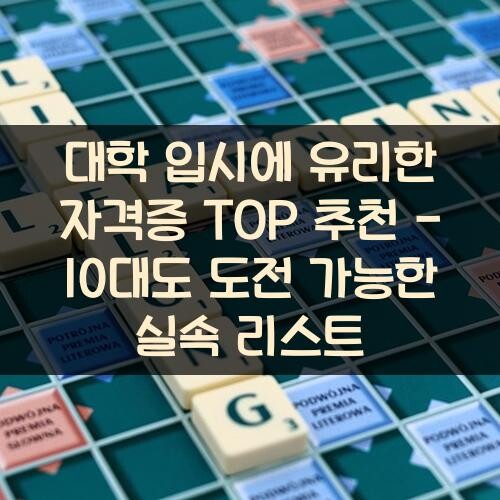 대학 입시에 유리한 자격증 TOP 추천 - 10대도 도전 가능한 실속 리스트