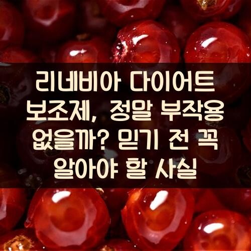 리네비아 다이어트 보조제, 정말 부작용 없을까? 믿기 전 꼭 알아야 할 사실
