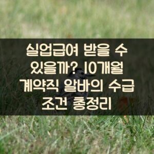 실업급여 받을 수 있을까? 10개월 계약직 알바의 수급 조건 총정리