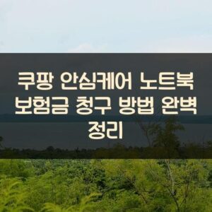 쿠팡 안심케어 노트북 보험금 청구 방법 완벽 정리