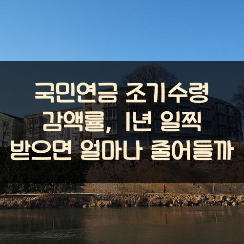 국민연금 조기수령 감액률, 1년 일찍 받으면 얼마나 줄어들까?