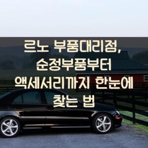르노 부품대리점, 순정부품부터 액세서리까지 한눈에 찾는 법