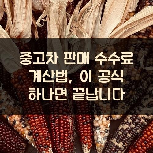 중고차 판매 수수료 계산법, 이 공식 하나면 끝납니다