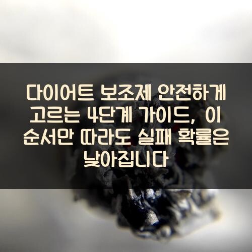 다이어트 보조제 안전하게 고르는 4단계 가이드, 이 순서만 따라도 실패 확률은 낮아집니다