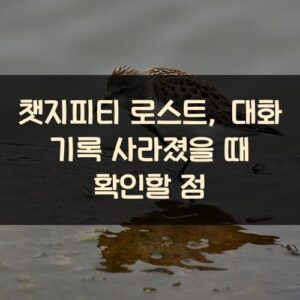 챗지피티 로스트, 대화 기록 사라졌을 때 확인할 점