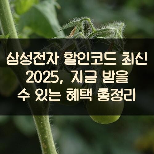 삼성전자 할인코드 최신 2025, 지금 받을 수 있는 혜택 총정리
