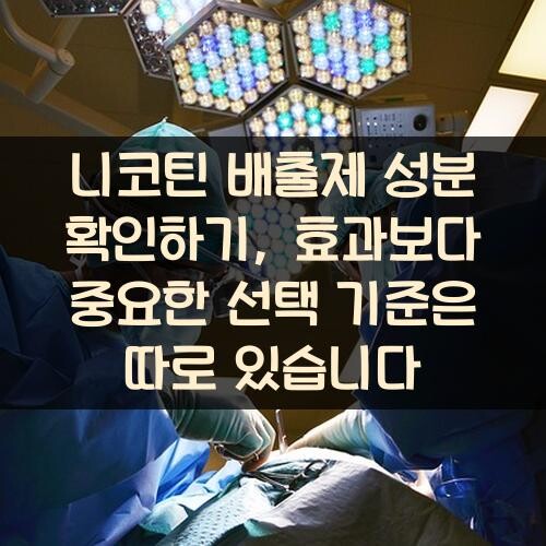니코틴 배출제 성분 확인하기, 효과보다 중요한 선택 기준은 따로 있습니다
