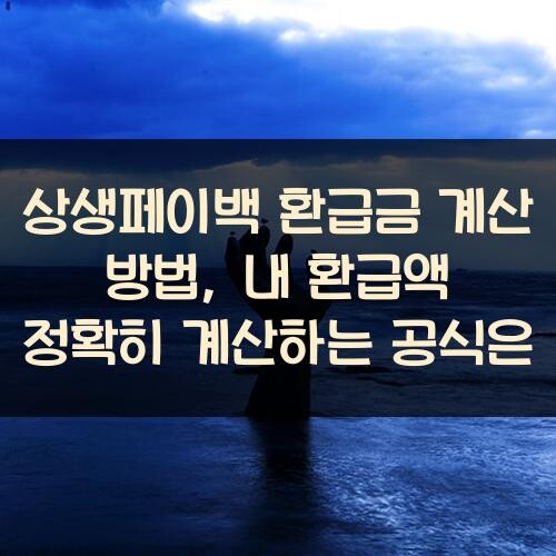 상생페이백 환급금 계산 방법, 내 환급액 정확히 계산하는 공식은?