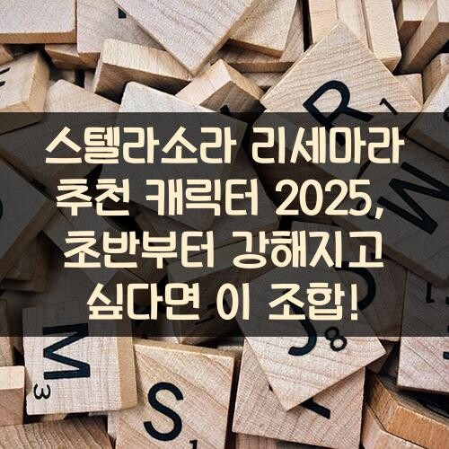 스텔라소라 리세마라 추천 캐릭터 2025, 초반부터 강해지고 싶다면 이 조합!