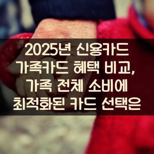 2025년 신용카드 가족카드 혜택 비교, 가족 전체 소비에 최적화된 카드 선택은?
