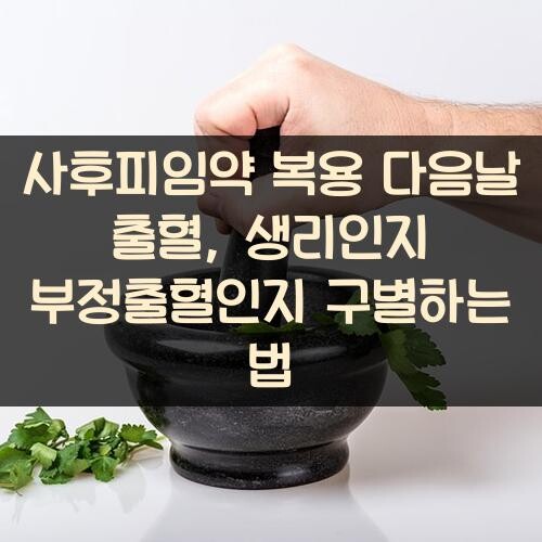 사후피임약 복용 다음날 출혈, 생리인지 부정출혈인지 구별하는 법