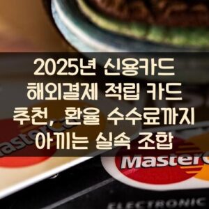 2025년 신용카드 해외결제 적립 카드 추천, 환율 수수료까지 아끼는 실속 조합