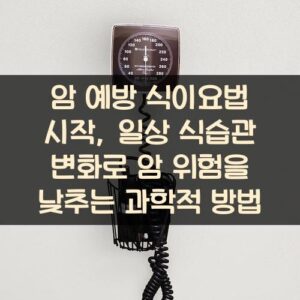 암 예방 식이요법 시작, 일상 식습관 변화로 암 위험을 낮추는 과학적 방법