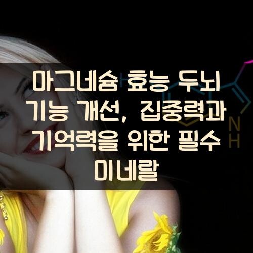 마그네슘 효능 두뇌 기능 개선, 집중력과 기억력을 위한 필수 미네랄