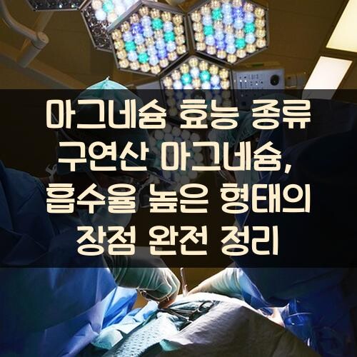 마그네슘 효능 종류 구연산 마그네슘, 흡수율 높은 형태의 장점 완전 정리