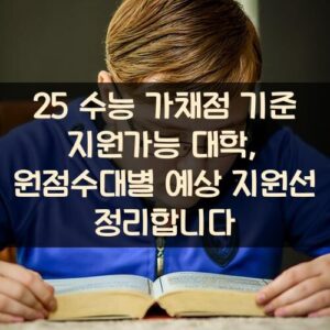 25 수능 가채점 기준 지원가능 대학, 원점수대별 예상 지원선 정리합니다