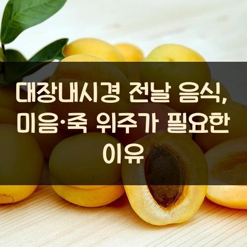 대장내시경 전날 음식, 미음·죽 위주가 필요한 이유