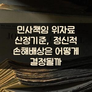 민사책임 위자료 산정기준, 정신적 손해배상은 어떻게 결정될까