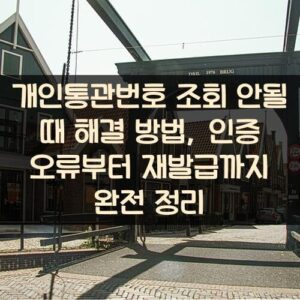 개인통관번호 조회 안될 때 해결 방법, 인증 오류부터 재발급까지 완전 정리